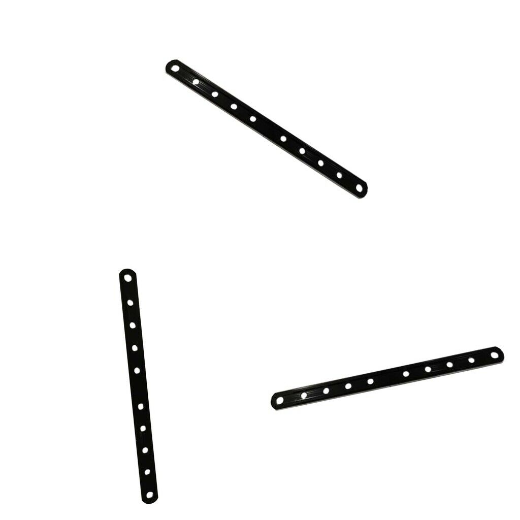 3 Sets Motorcycle 6 Holes Exhaust Muffler Strap Bracket Drilled Black