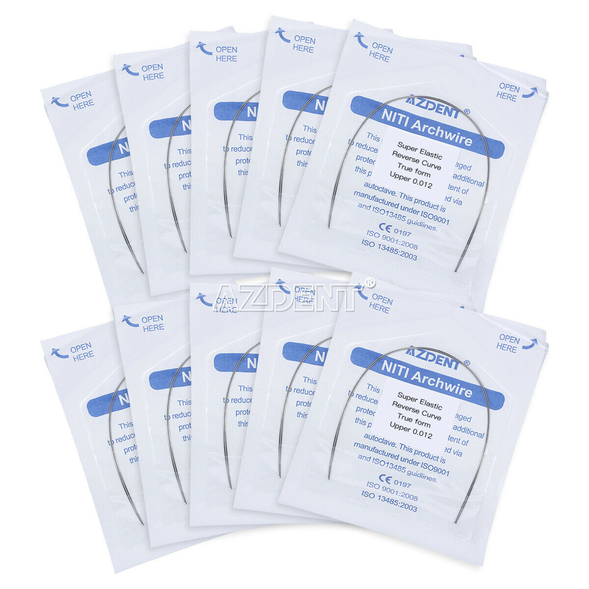 100X Dental Orthodontic Super Elastic NITI Reverse Curve True Form Arch Wires
