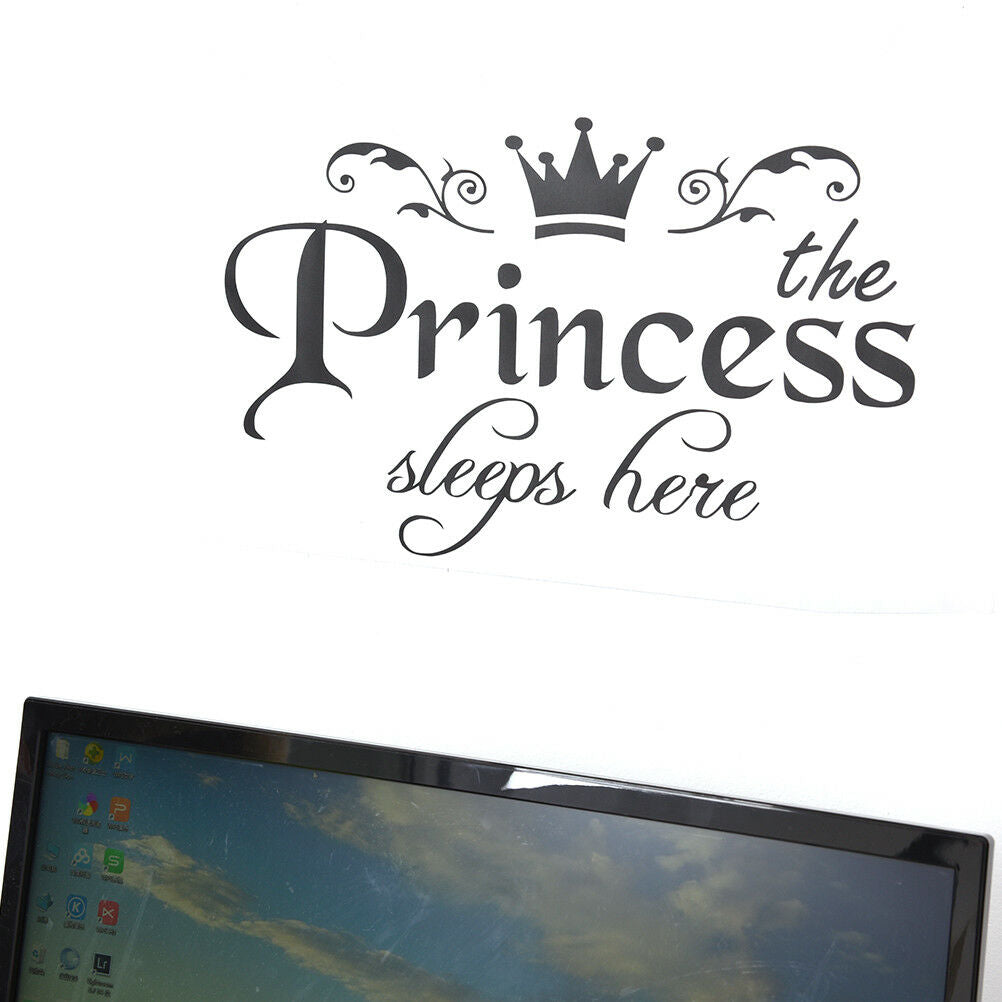 princess sleeps baby kids girl quote wall stickers art room removable deca.l8