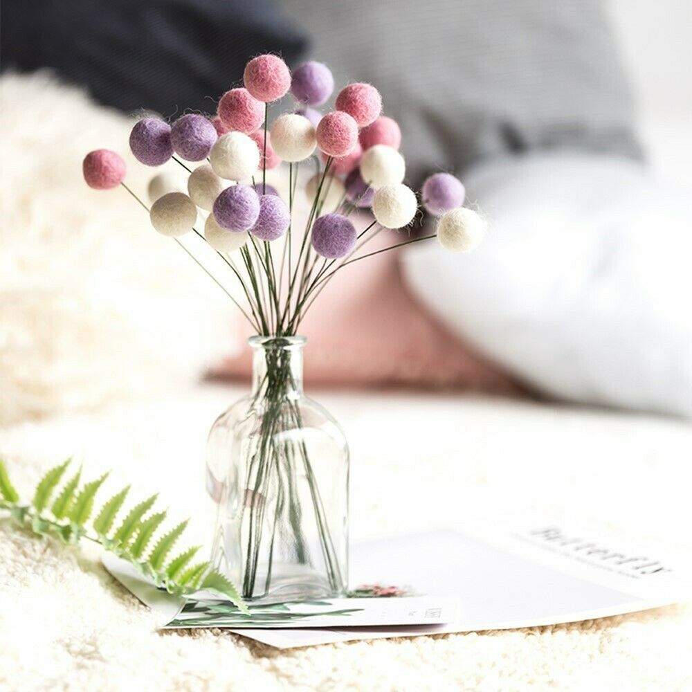 100 PCS Felt Balls Wool Hand-made Felt Beads for Crafts Room Party Wedding Decor