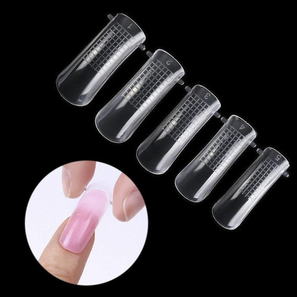 100 PCS With scale Dual Nail Art System Form UV GEL Acrylic False Tips Tool ~