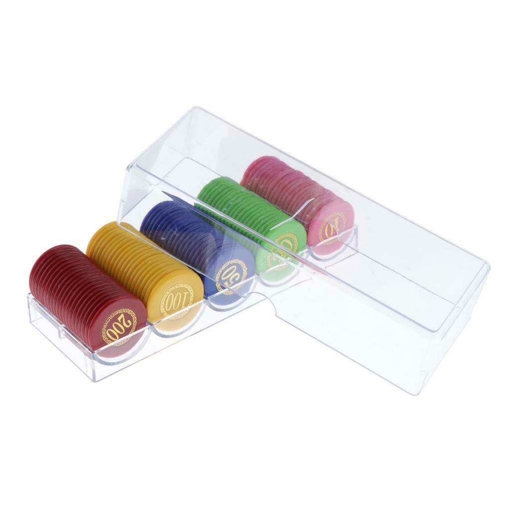 100pcs/set Plastic Poker Chips Set, 10/20/50/100/200 Chip 5 Colors Casino Props