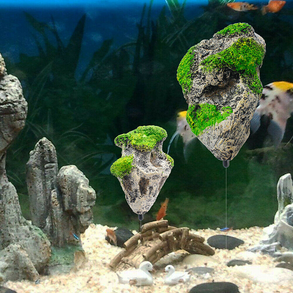 Moss Floating Stone Aquarium Fish Tank Ornament Landscape Bonsai Home Decor Art