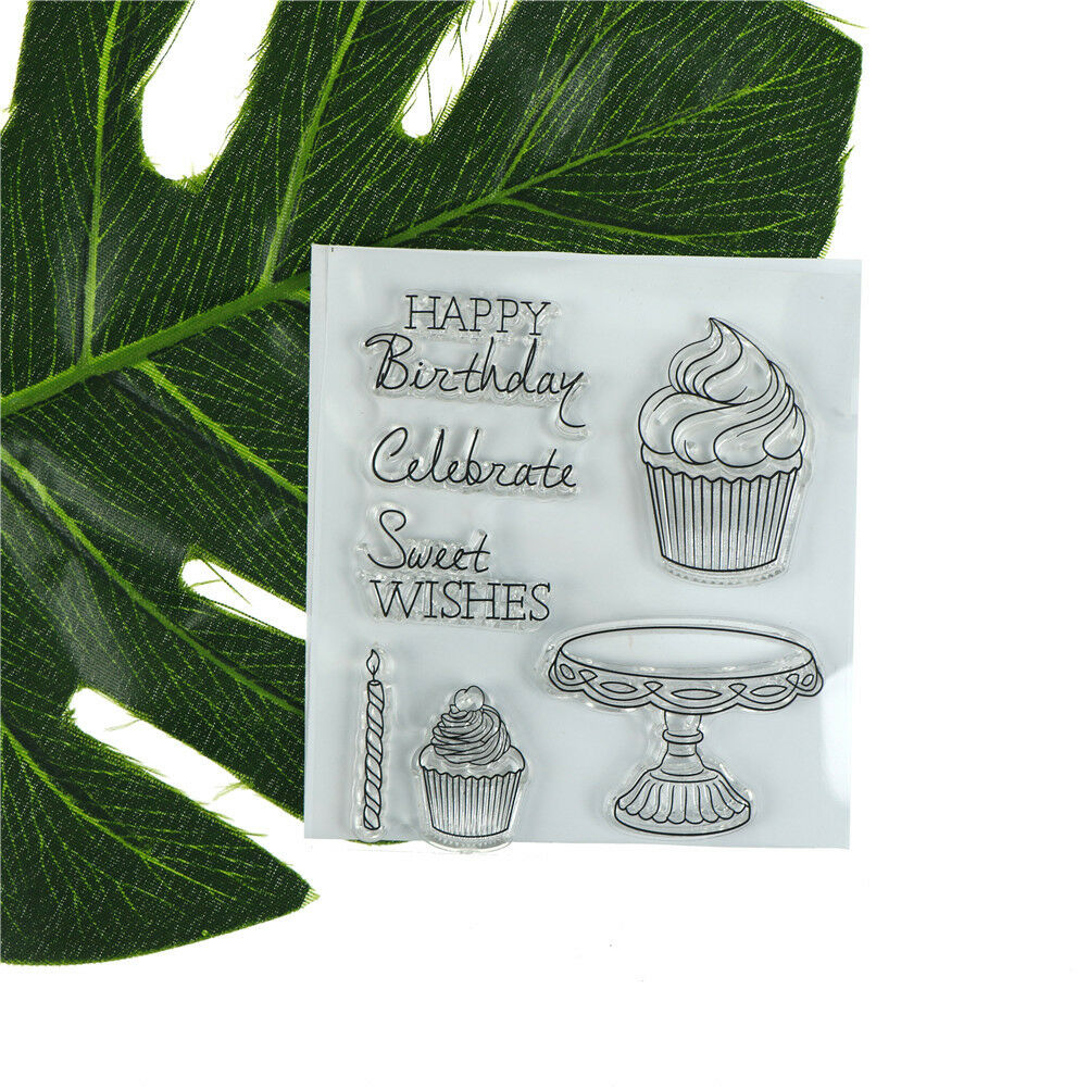 Happy birthday cake stamps seal scrapbooking album card decor diary diy cr.l8