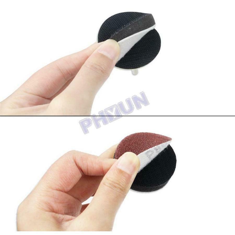 100 Sanding Disc Sand Paper Hook Loop Sander Kit + M6 Drill Adapter & Backer Pad