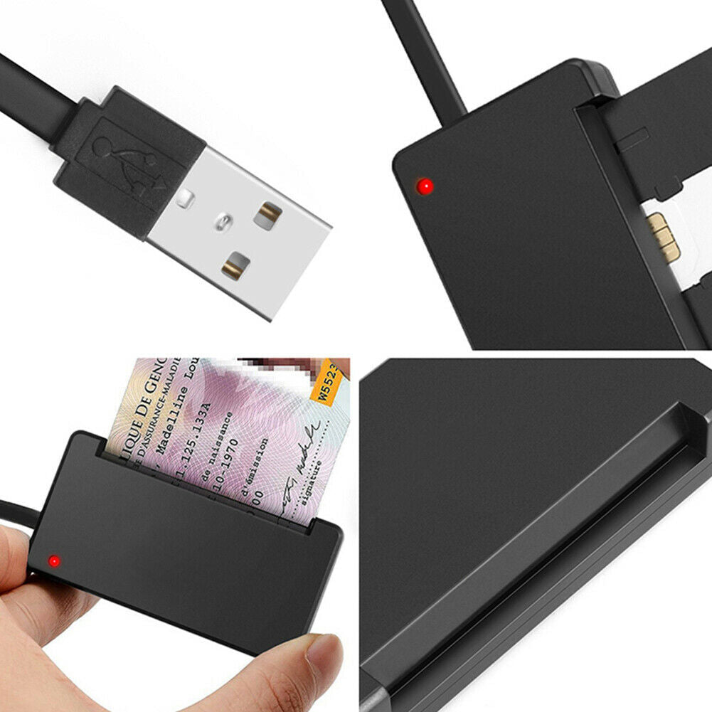 USB Smart Card Reader Bank Card IC ID EMV DNIE SIM Adapter for PC Computer