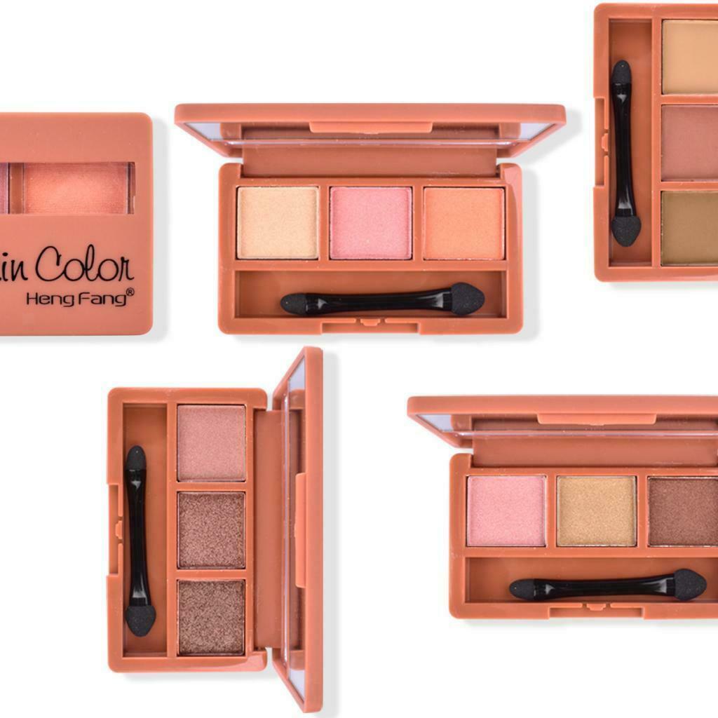 3 Colors Long-lasting Natural Shimmer Matte Eyeshadow Makeup Powder Palette #B