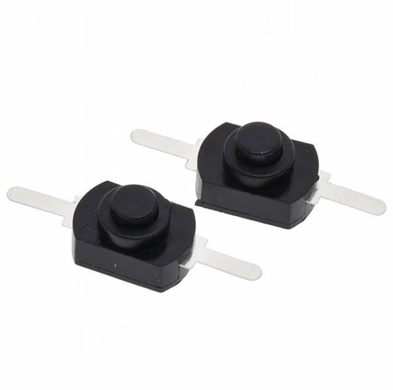 10Pcs 1A 30V DC 250V Black Latching On Off Mini Torch Push Button Switch L49