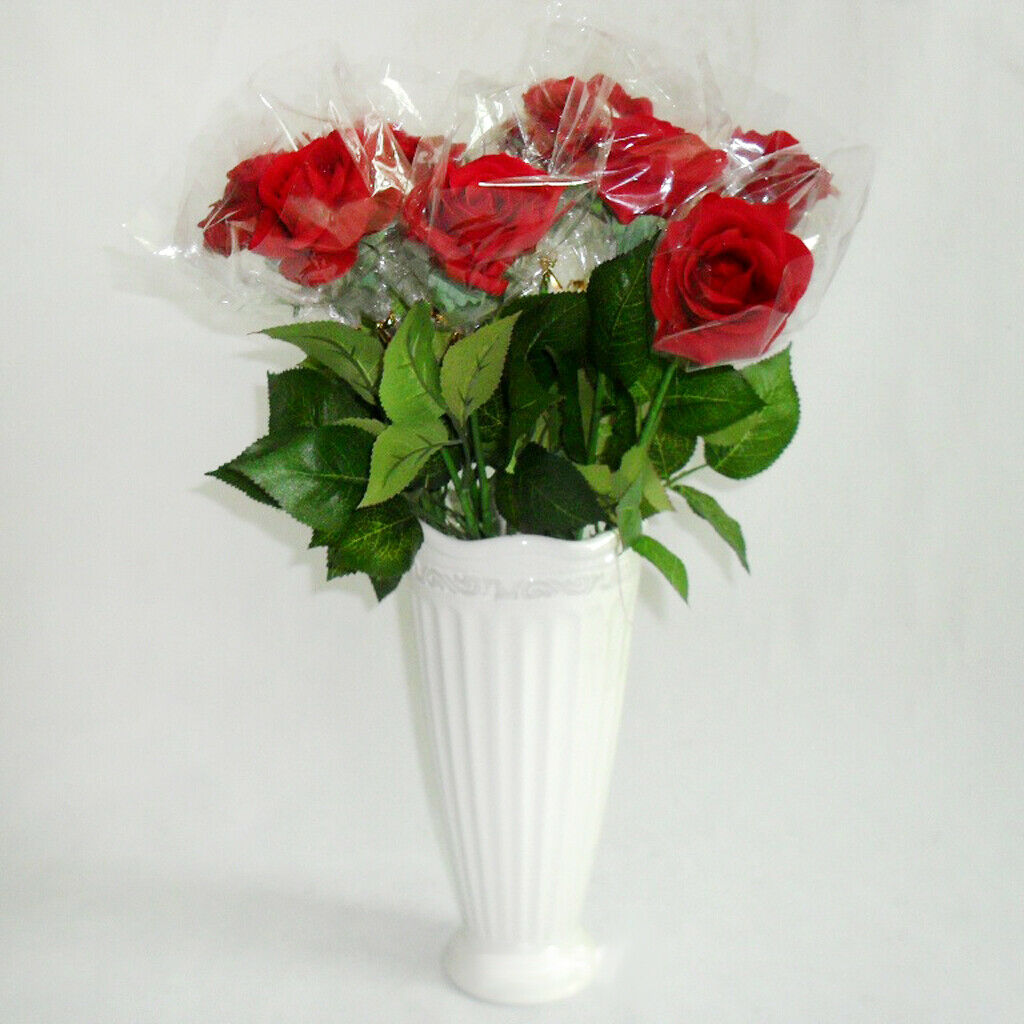 2Pcs Red Artificial Roses for Decorations, Artificial Flowers Roses Long Stem
