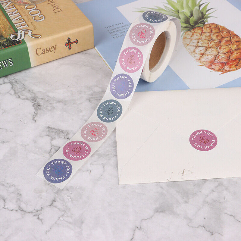 500 labels roll flower thank you stickers scrap booking for gift decorati.l8