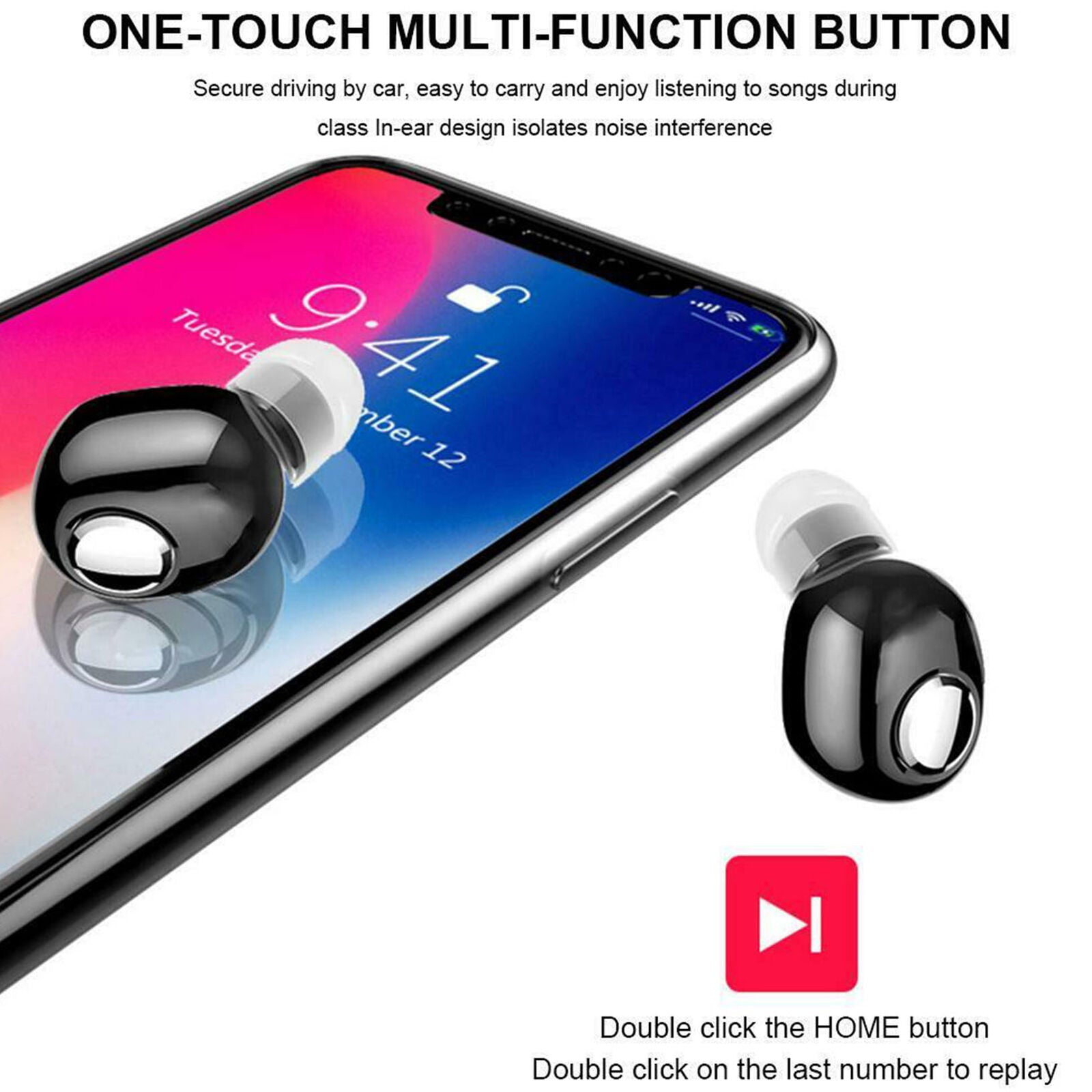 Mini Bluetooth 5.0Headset Wireless Earphones stereo In-Ear Earbuds Headphones