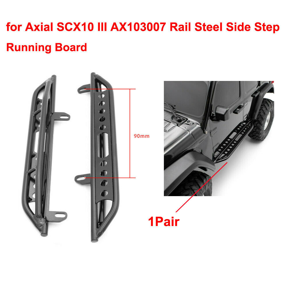 1Pair for Axial SCX10 III AX103007Rail Steel Side Step Running Board Rock Slider