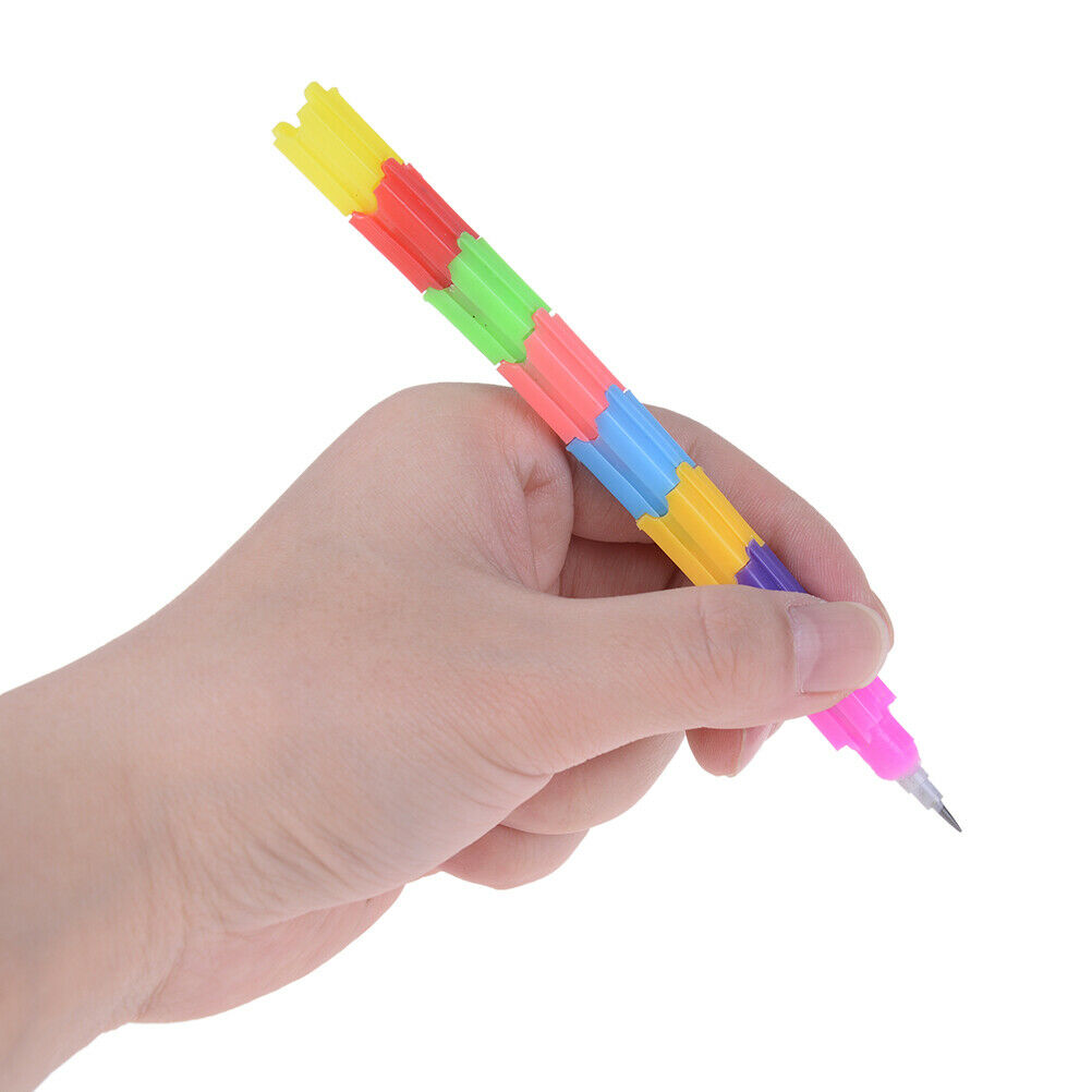 4 pcs/bag Creative rainbow multi-function building block pen pencil 8 knots Qx