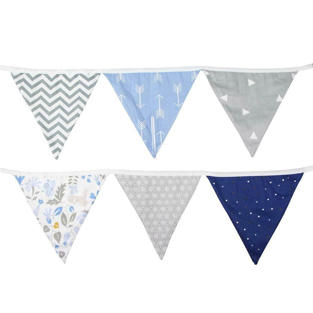 12 Flags 3.2m Nordic Ins Double-side Printed Cotton Fabric Bunting Pennant @