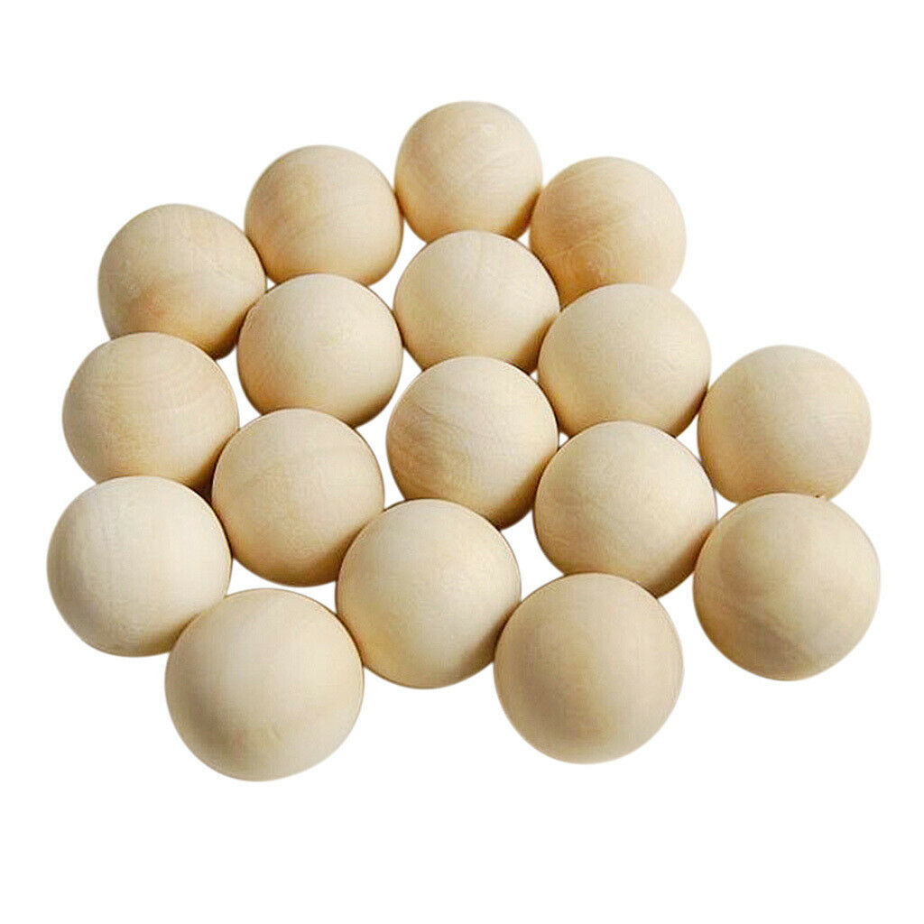 Round Wood Beads 14 MM Unfinished Spacer Beads Natural Craft Loose Beads For DIY