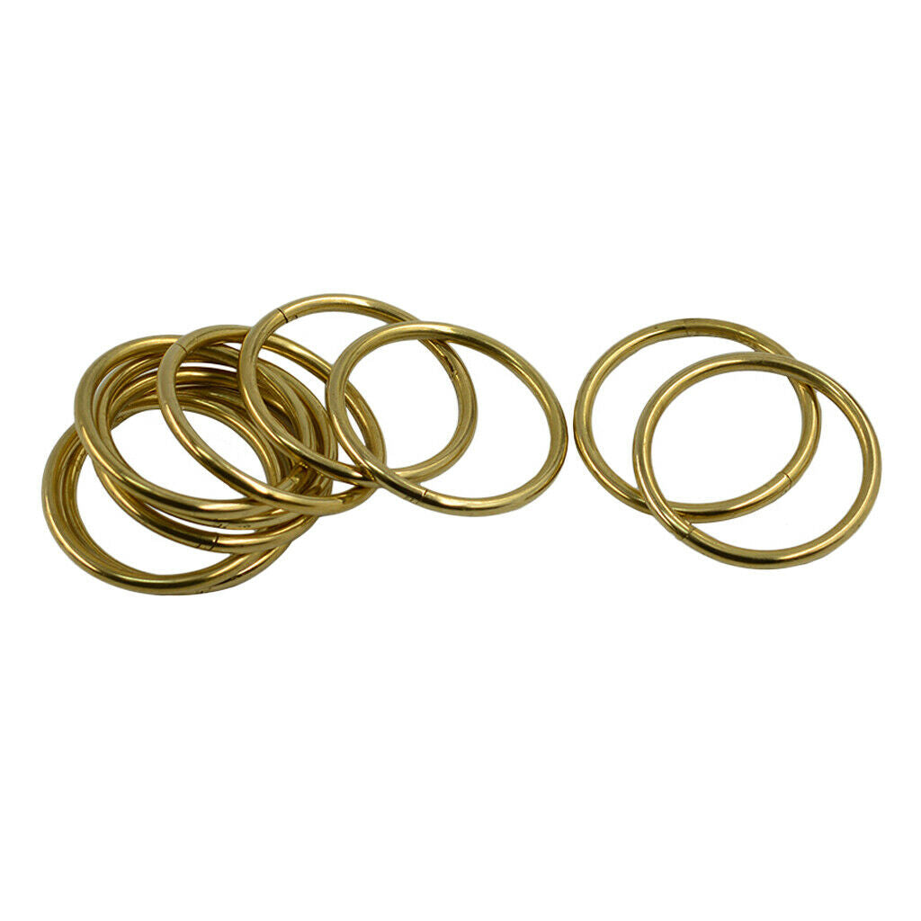10pcs 40mm Brass Round Auto Lock Snap Clip DIY Key Rings