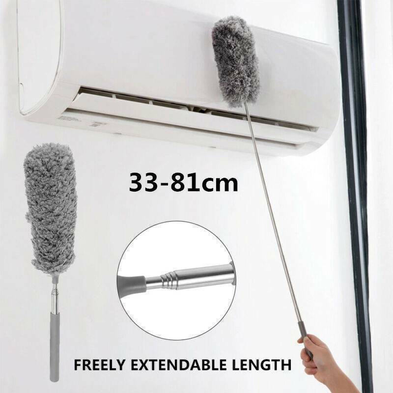 35-83cm Extendable Duster Telescopic Microfiber Cleaning Brush Feather Extend US