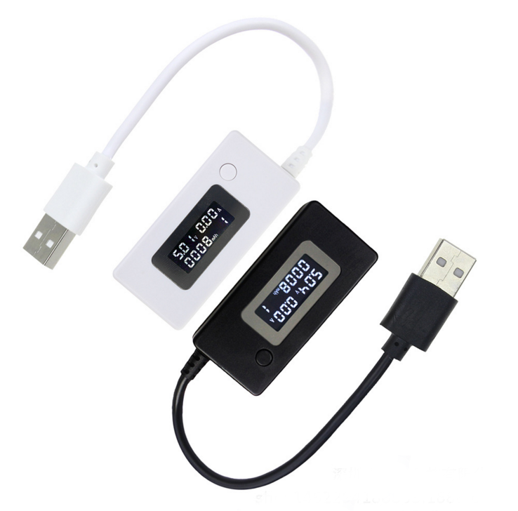 USB Tester Current Voltmeter Detector White Tail LCD Monitor Monitors