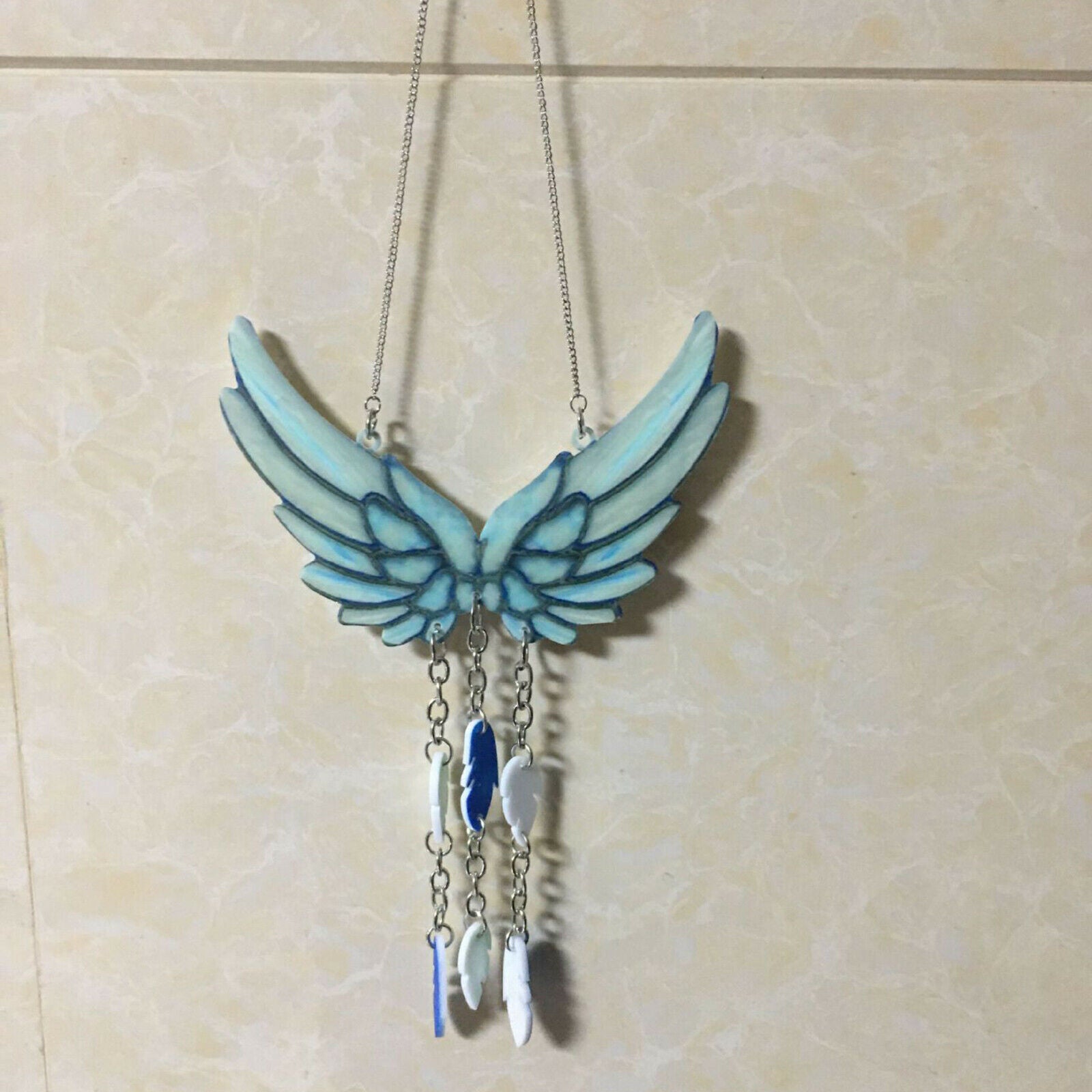 2x Angel Wings Wind Chimes Suncatcher Mobile Garden Decor Outdoor Decoration