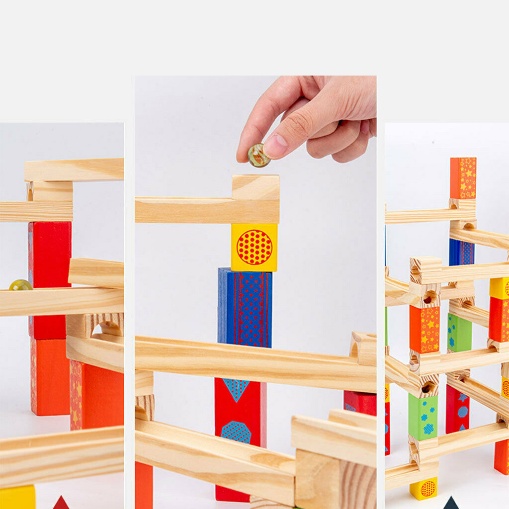 53Pcs/Set Geometric Shape Stack Block Wooden Set for Boys and Girls Kids
