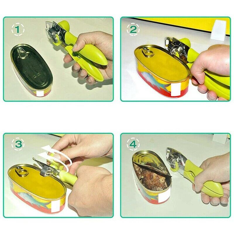 Manual Can Opener, Stainless Steel 8Inch Handheld Multifunction Can Openers D4T7