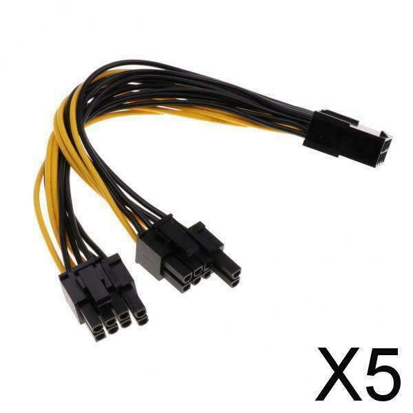 5X PCI-e  Female to Dual 8 (6+2pin)pin Male Graphics Video Card Power Extension
