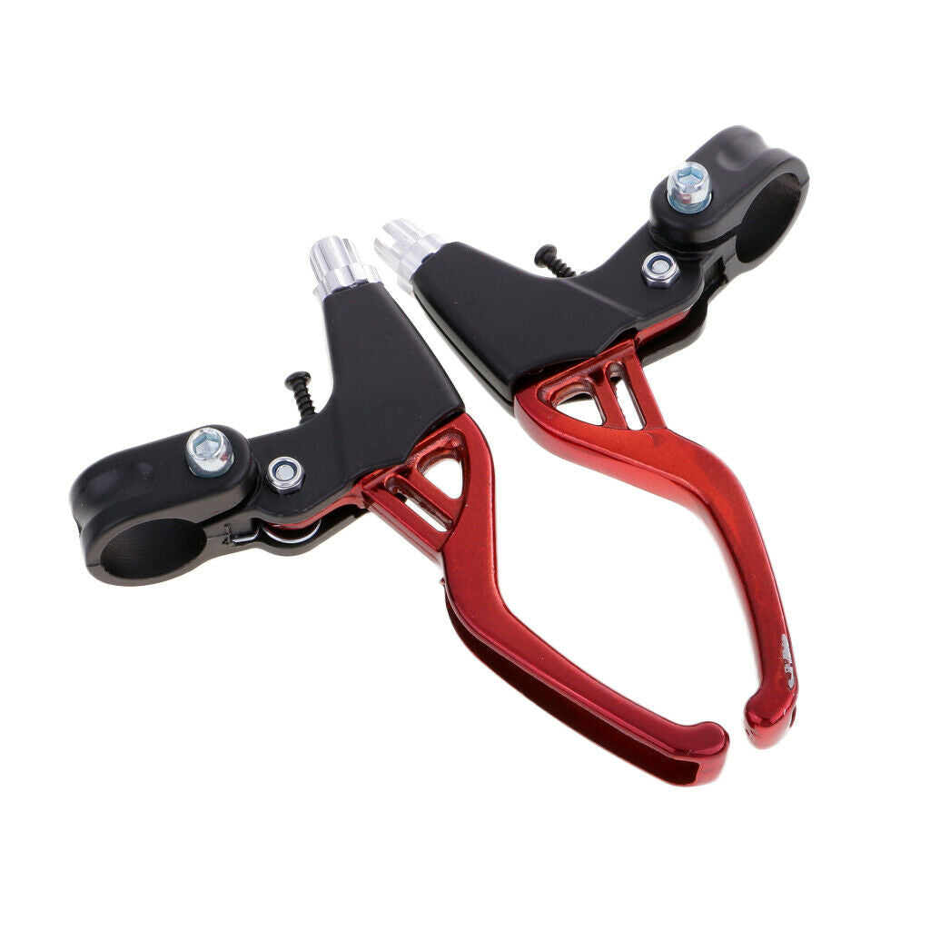 1 Pair Aluminium Alloy Brake Lever Set 2-finger Mountain Bicycle Bike Red