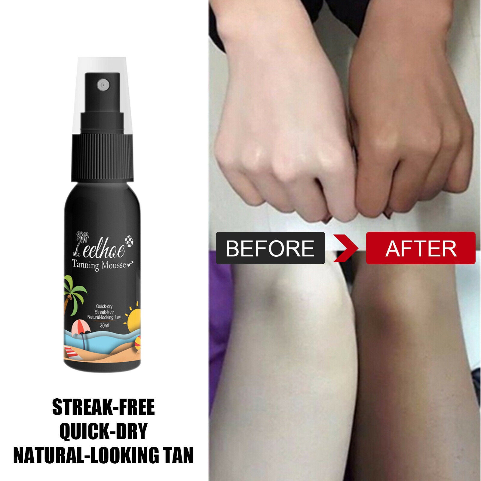 Natural Self Tanning Spray Mousse Skin Care Fast Tanning Lotion 30ML