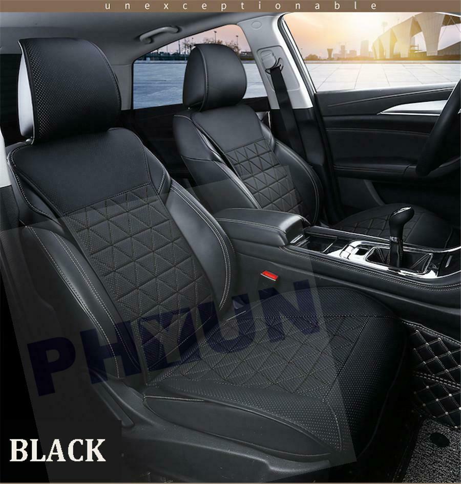 Universal PU Leather Black Car Seat Cover Front Cushion Breathable Protector