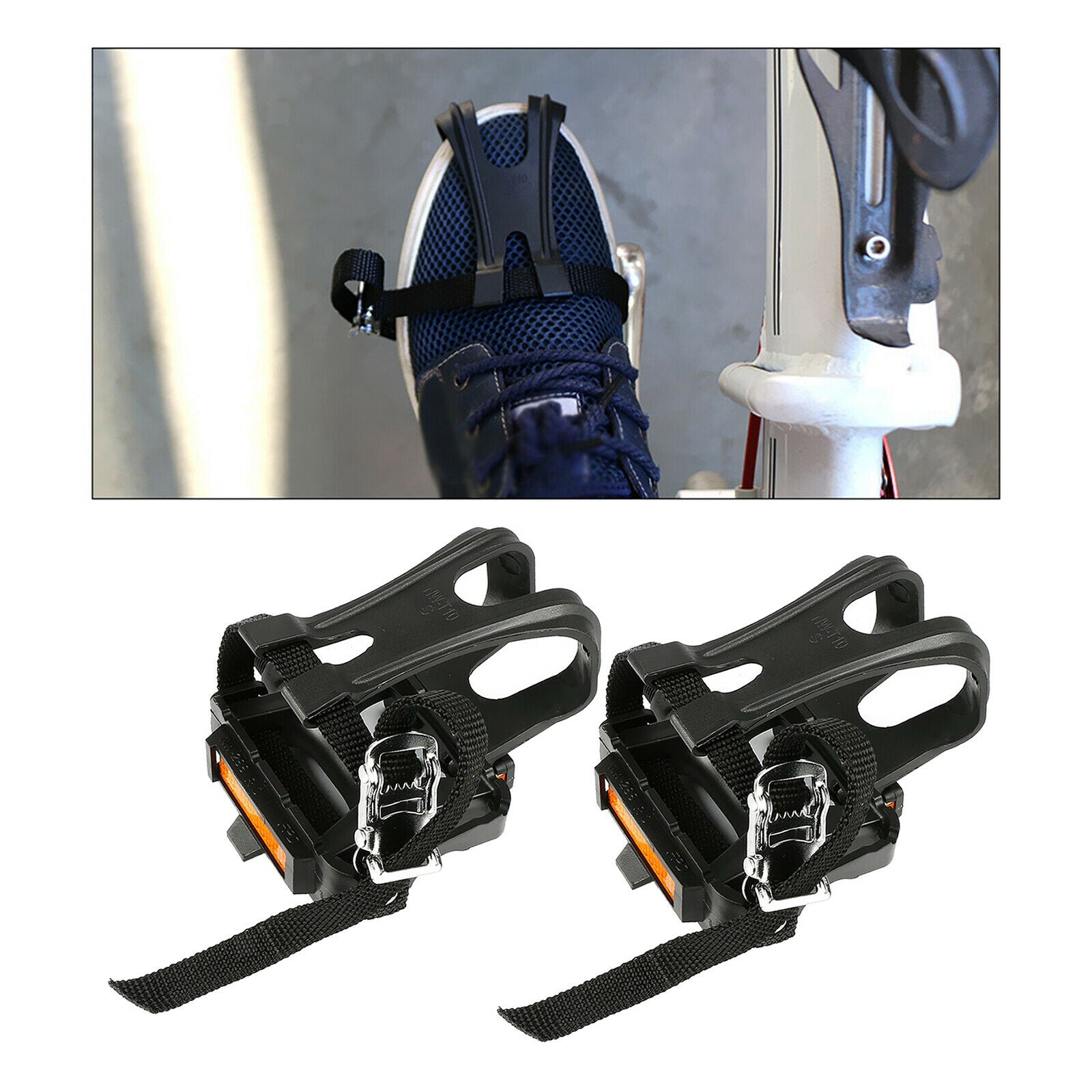 Lightweight  Pedals with Toe Clip Straps MTB Bike