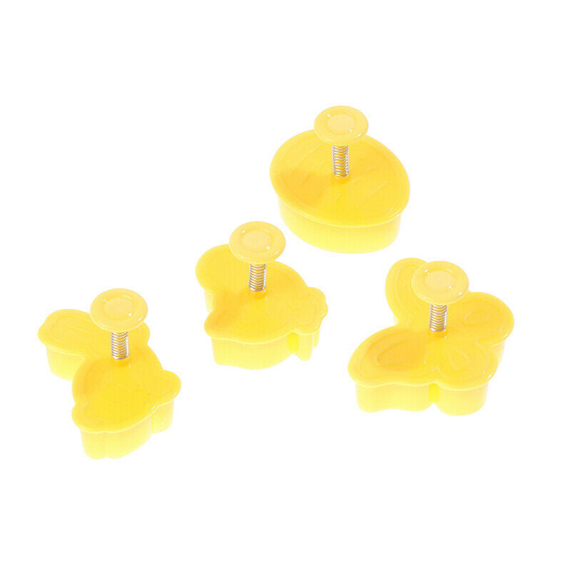 4pcs Butterfly Rabbit Easter Egg Shape Animal Plastic Cookie Cutter BiscuitY SJ