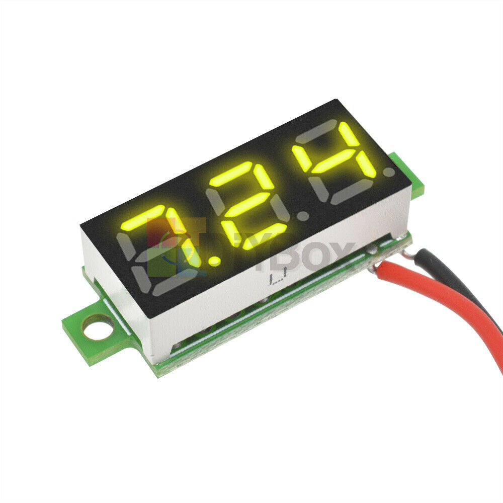 Digital 2 Wire 0.28″ Yellow LED Display Voltmeter DC Voltage Current Meter Panel