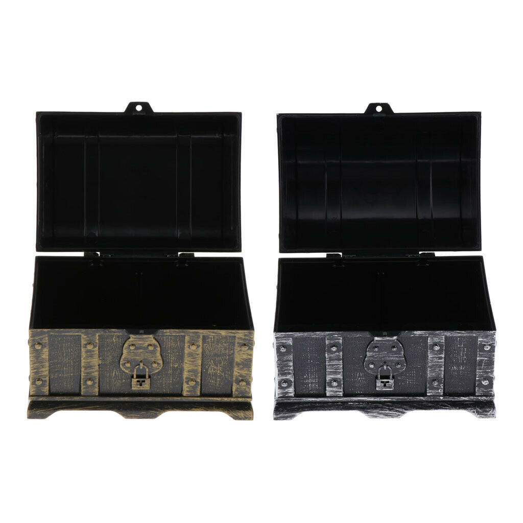 Set of 2 Pirate Treasure Chest Seeking Treasure Game Playset Storage Box Fun