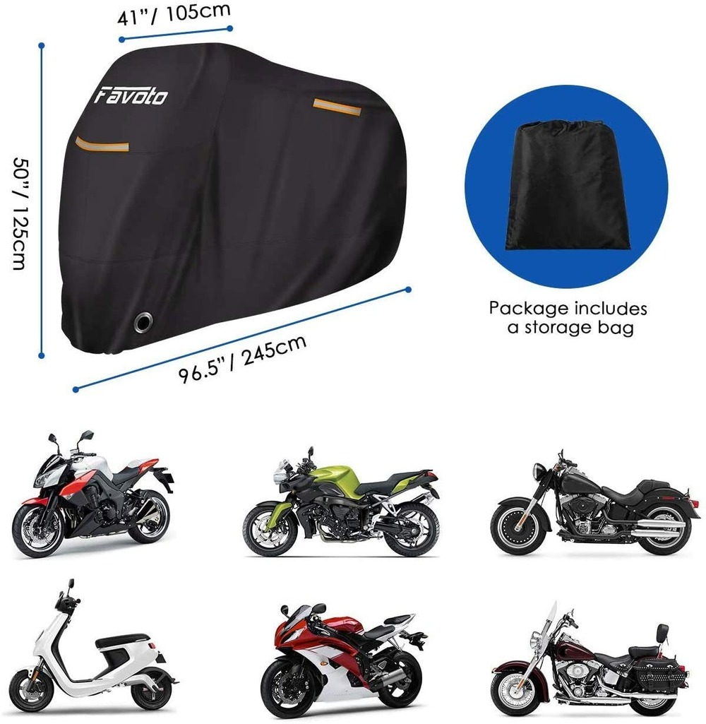 Motorcycle body sunscreen waterproof cover suitable for 96.5" motorcycle Outdoor