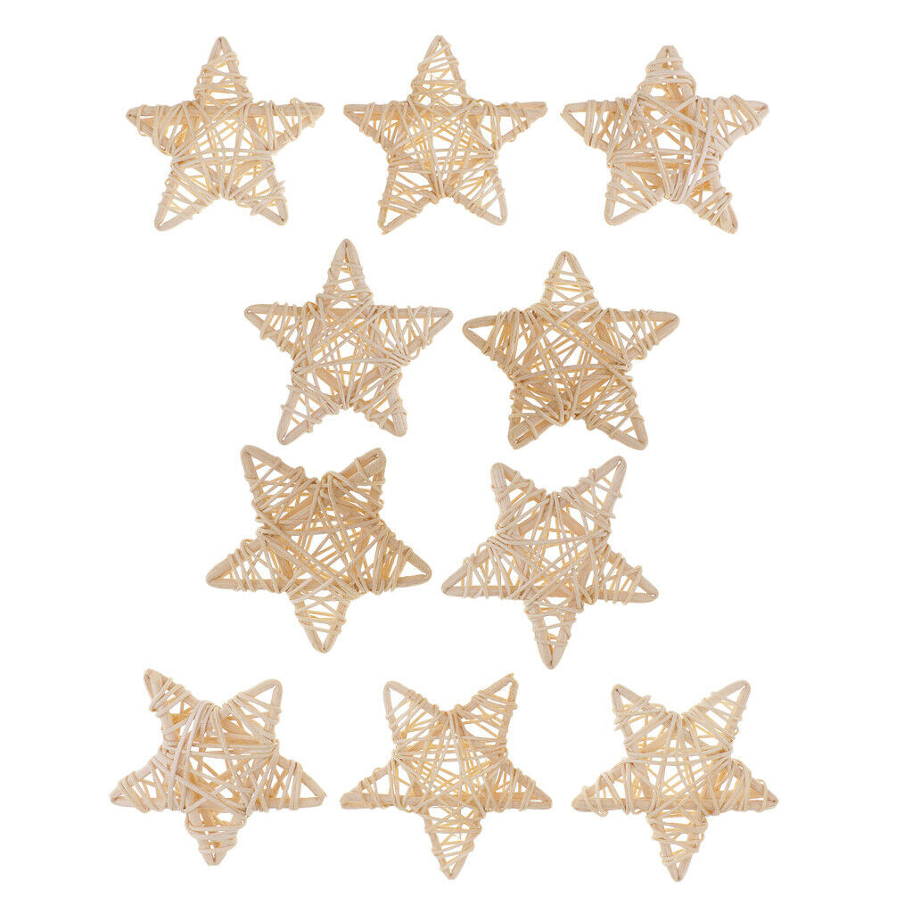 10pcs 7cm Natural Star Handmade Wicker Rattan Balls For