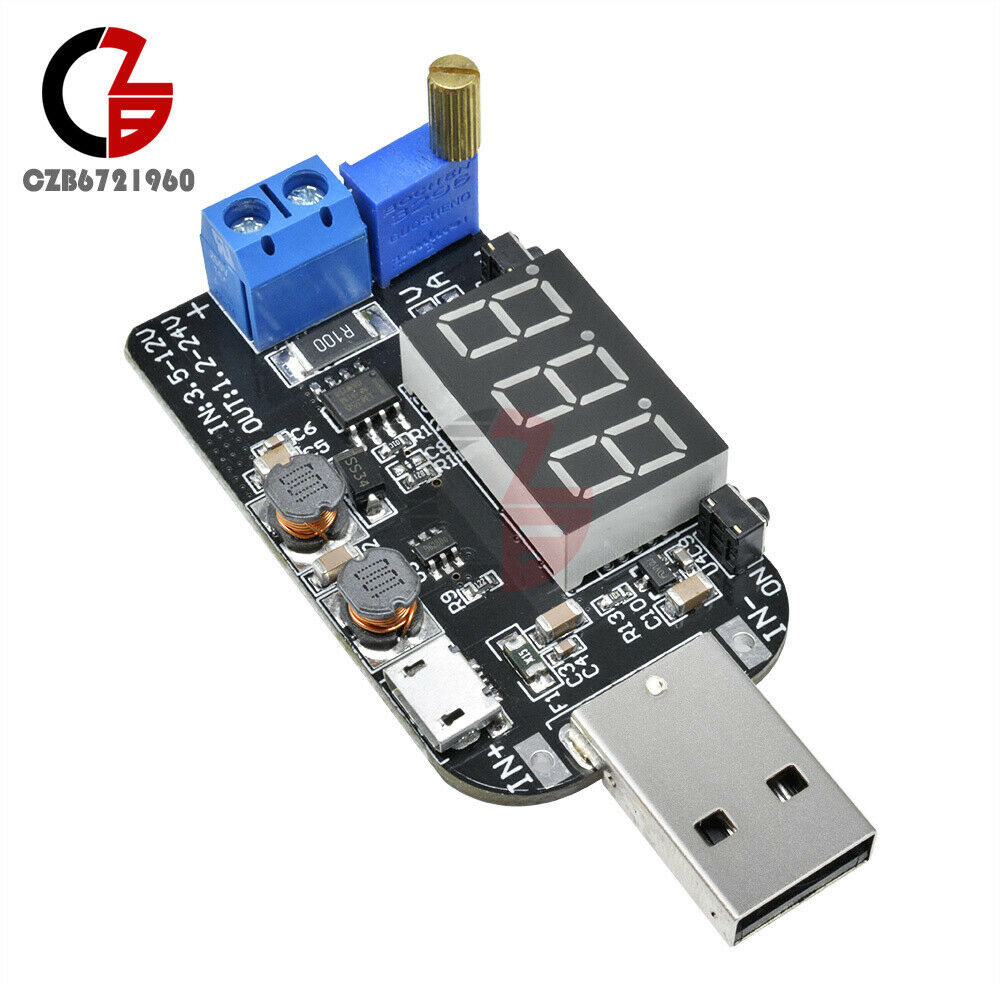 DC 15W 5V to 1V -24V USB Adjustable Power Supply Module Boost Buck Voltage