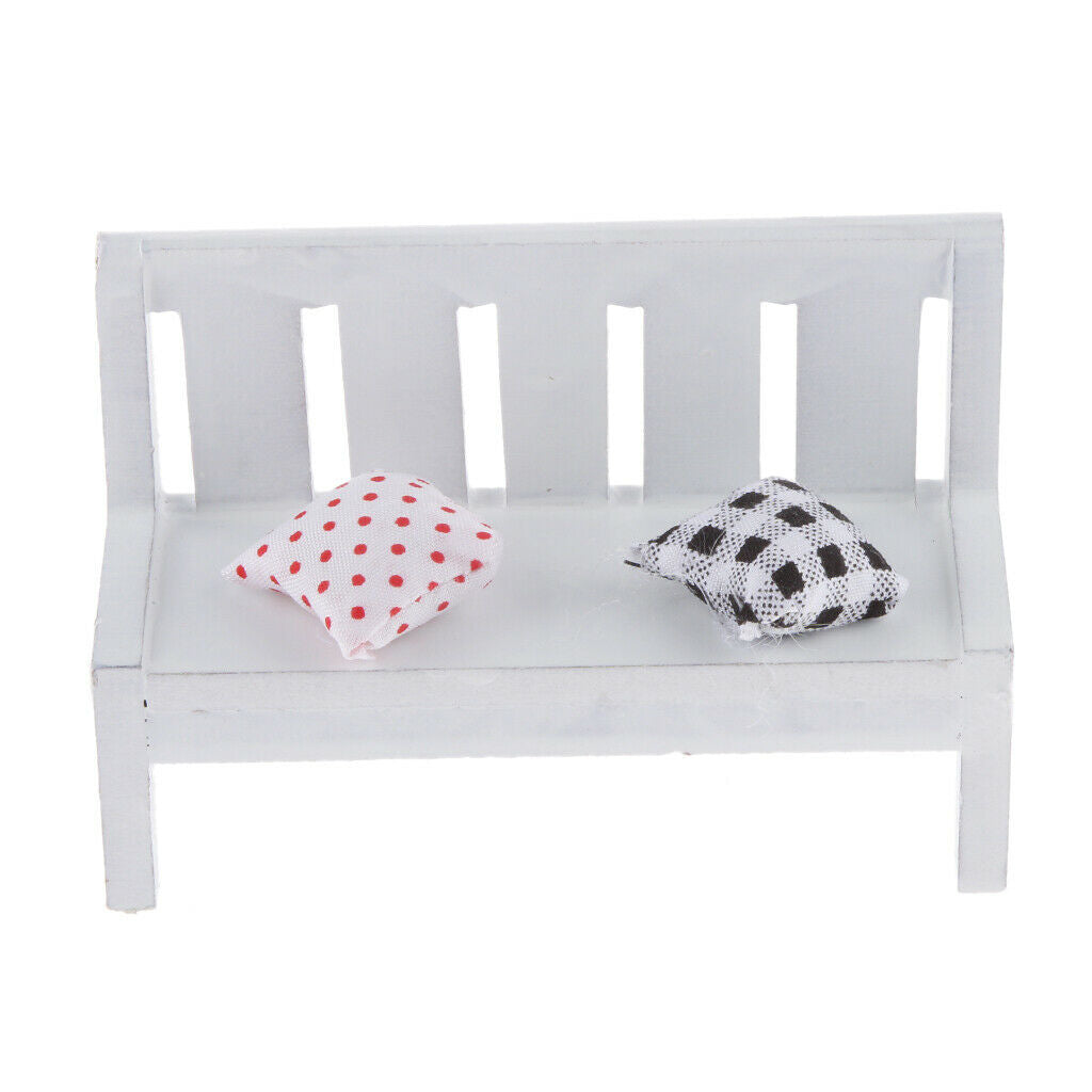 Modern Simple Mini Wooden Bench with Cushions Table Ornament Creative Gift