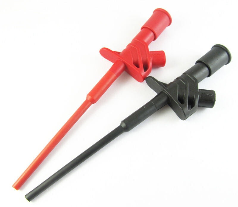 1 pair 1000V 10A Spring Loaded Push Open Clip Hook on Meter Test Probes 12-0002