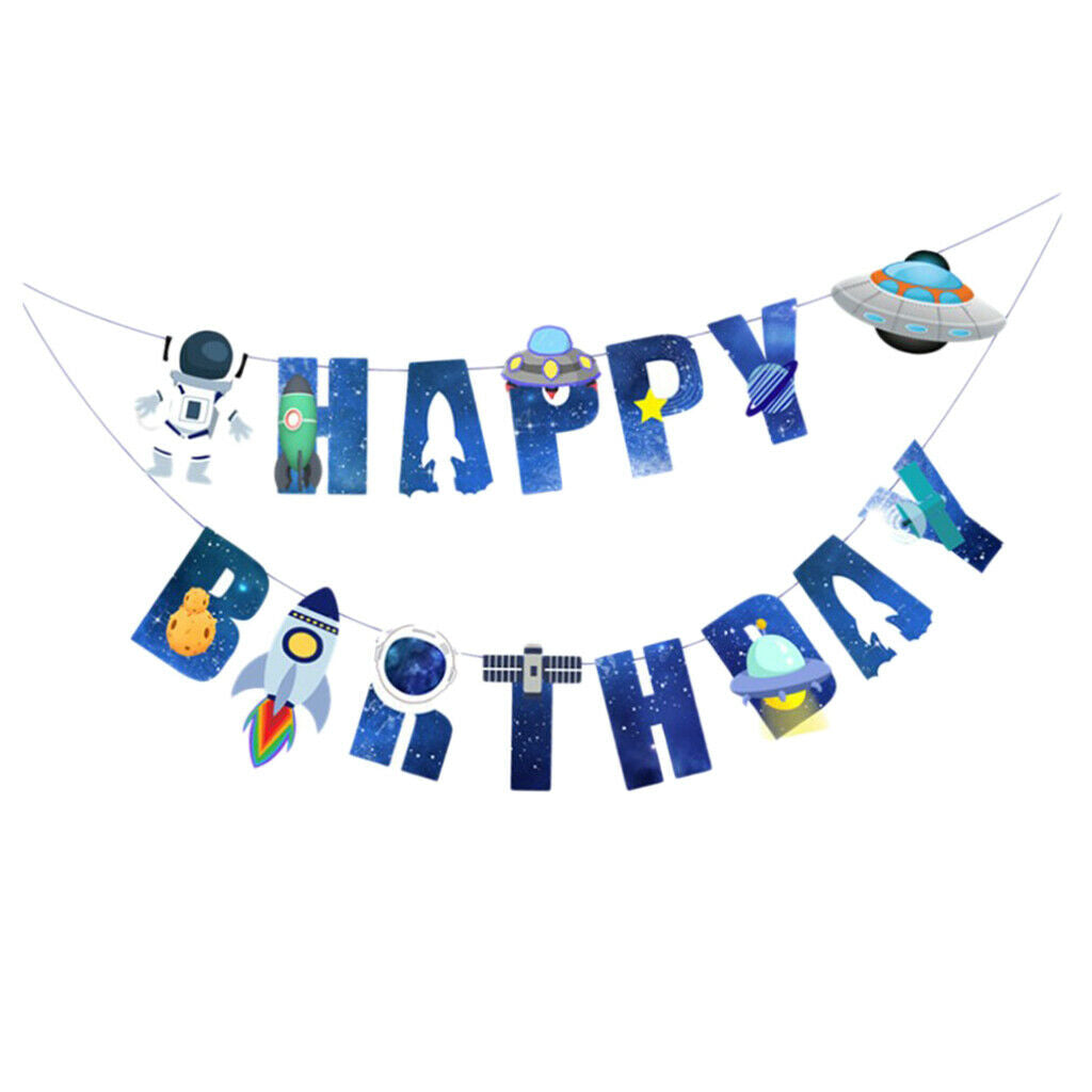 Outer Theme Banner Banner Kids Childern Baby Shower Bunting Banner Decor