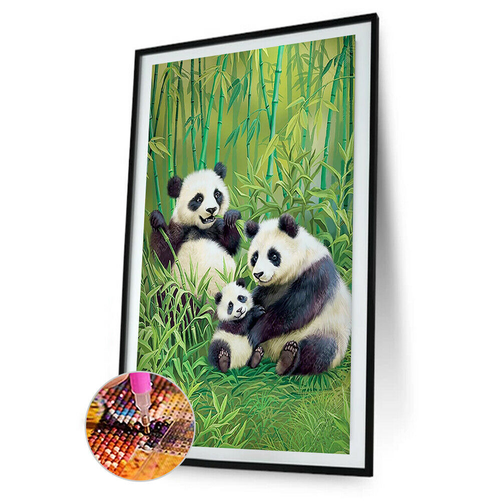 Cute Panda 5D DIY Full Round Drill Diamond Painting Mosaic Decor Beadwork  @
