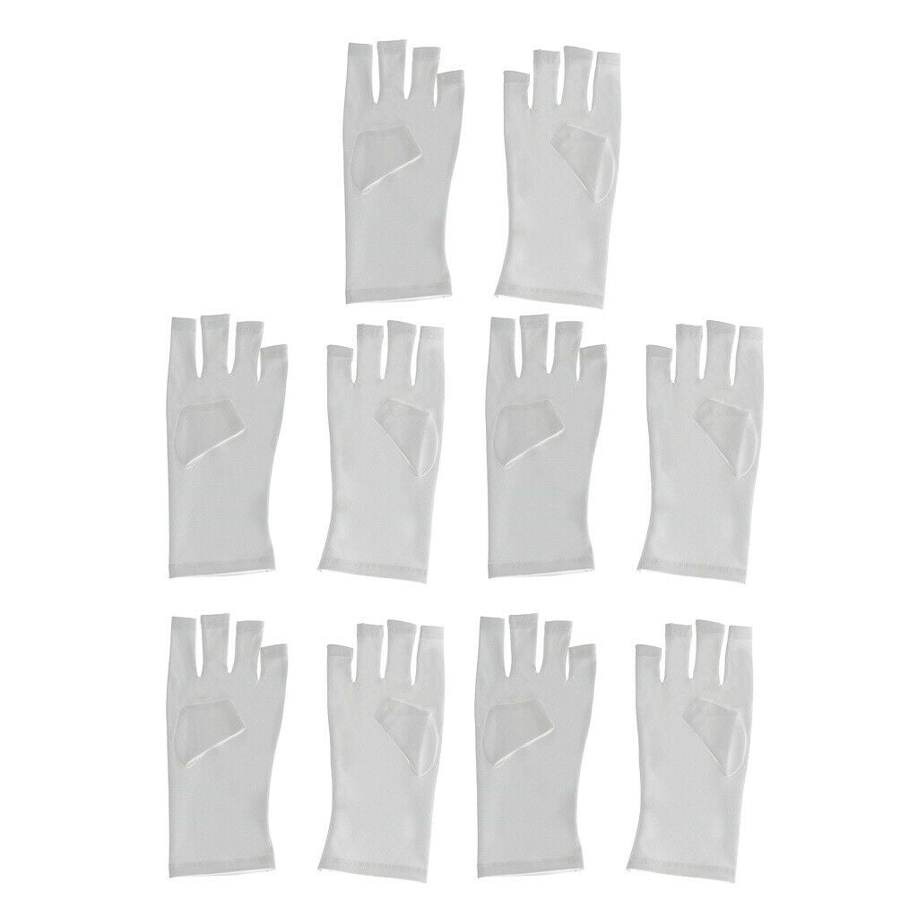5 Pairs Fabric Anti UV Manicure Protection Gloves for Gel Polish LED Lamp