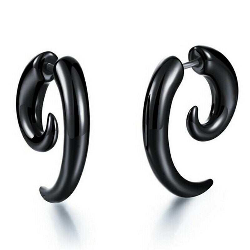 Punk Stud Earrings Rock Men Black Earrings Women PVC Anti Allergy Earrings BDAFL