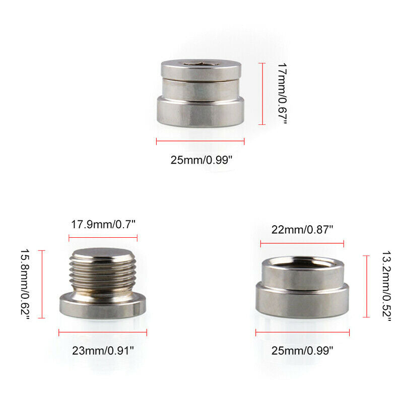 2pcs O2 Oxygen Sensor Stainless Steel Weld On Bung Plug Nut Cap Kit M18 x 1.5