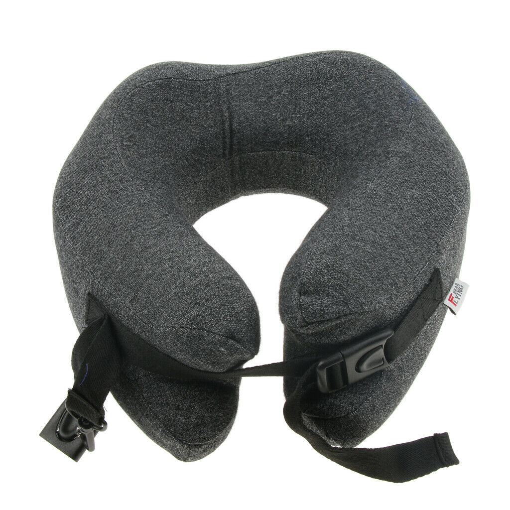 Memory Foam U Shaped Travel Neck Head Pillow Support Cushion Pad Dark Gray