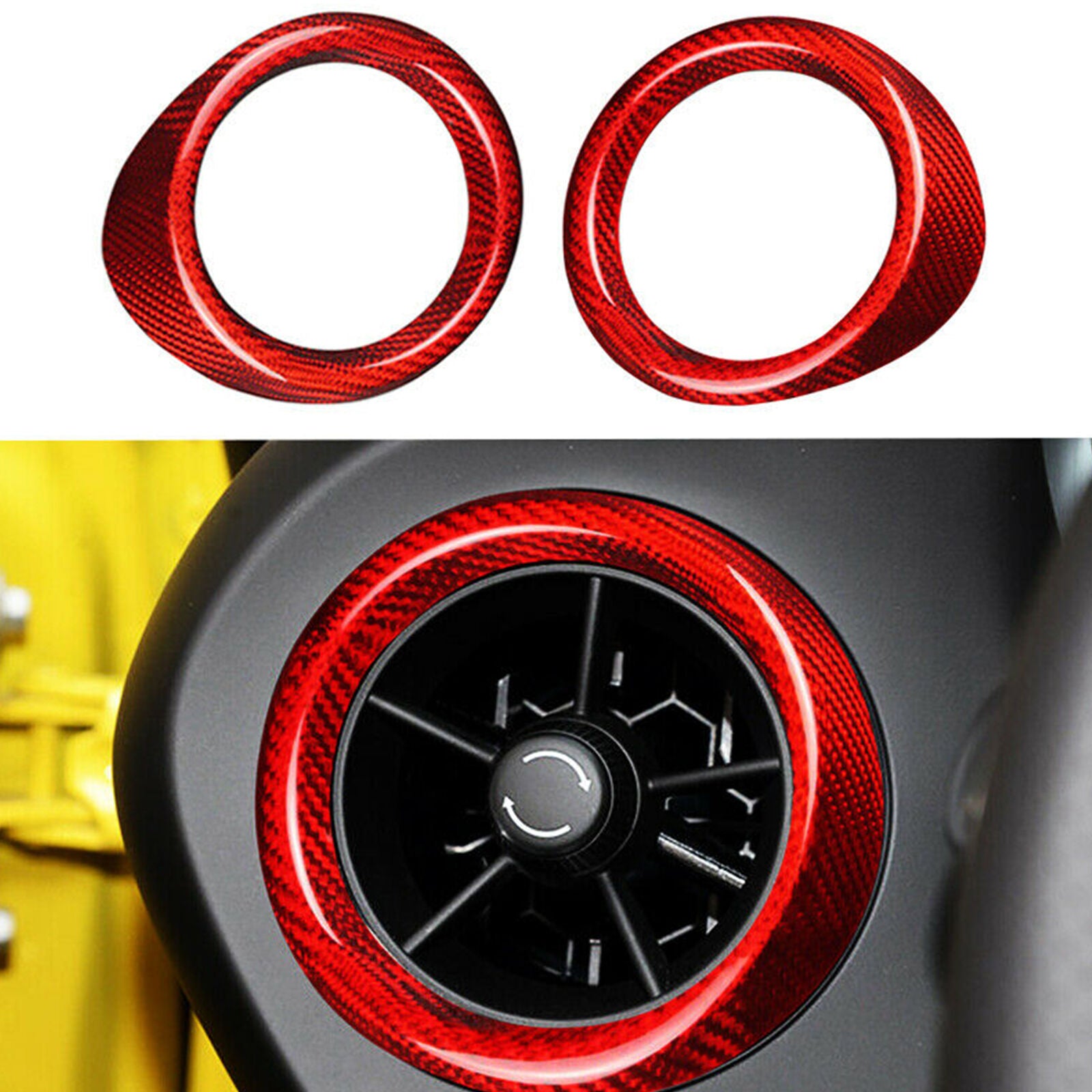 Real Carbon Fiber Air Vent Outlet Cover Trim For 2016-2021 Chevrolet Camaro