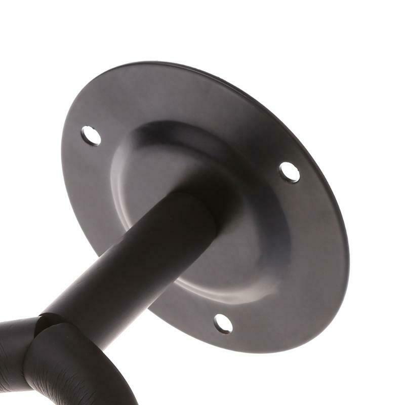 Electric Guitar Round Stand Holder Wall Hanger Rack Ukulele Hook Black Metal