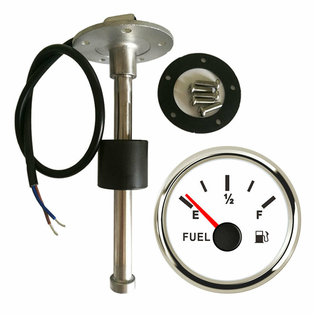 52MM Fuel Level Gauge With 6.5inch Sender 73-10ohm 9-32V For Car Boat Motorcycle