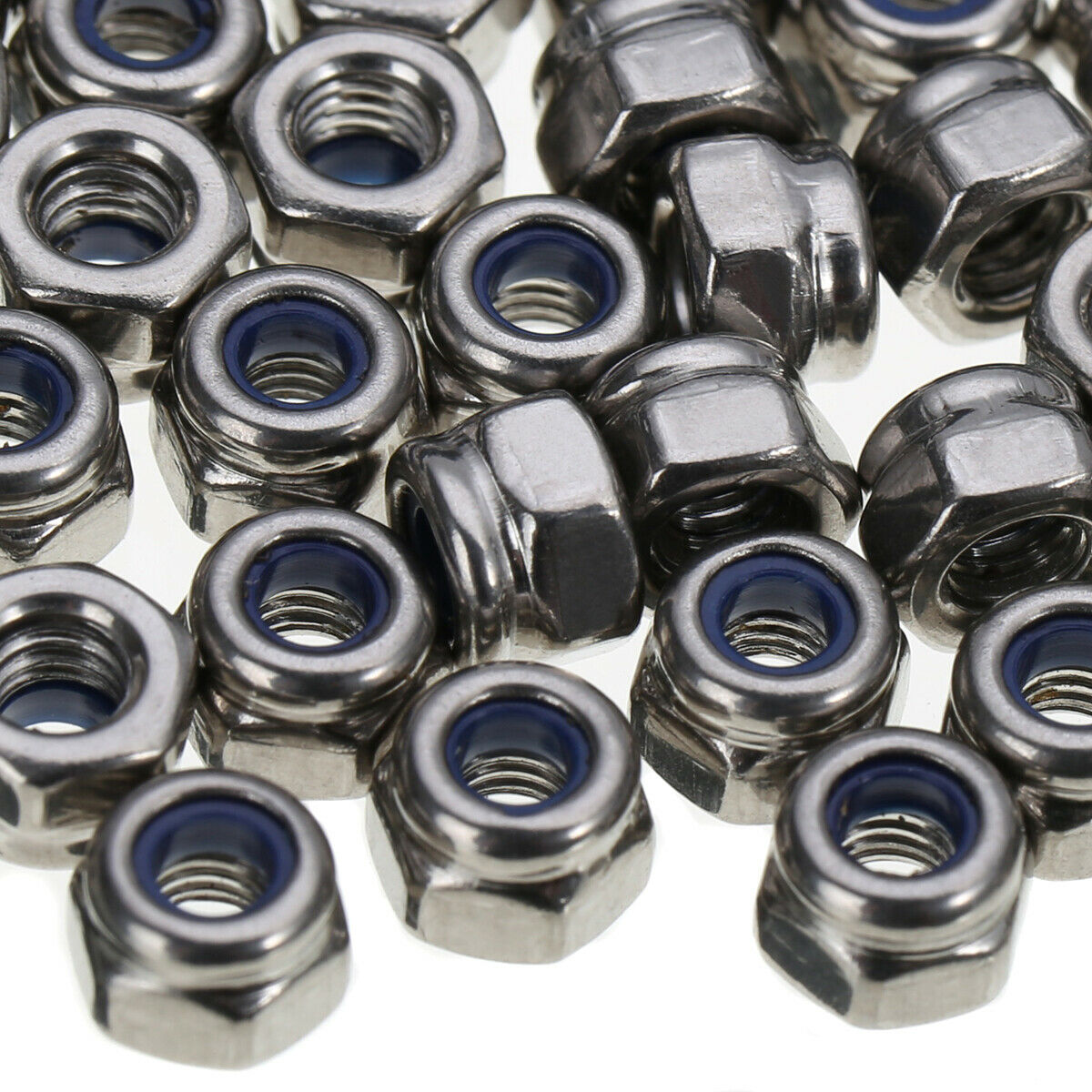 100x M3 3mm Stainless Steel Nylon Insert Locking Screw Nut Lock Hexagon Hex Nut