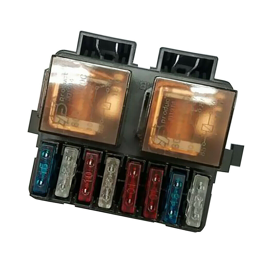 Universal Car Audio DC 12V 2 Way Fuse Box Holder & Relay & 8  Fuses Kit
