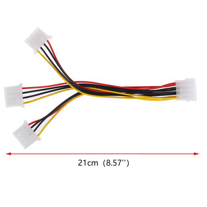 4 Pin IDE 1-to-3 Molex IDE Female Power Supply Splitter Exentsion Adapter Ca DF